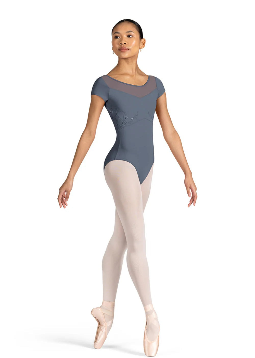 BLOCH L9622 LADIES CLEA CORSET SHORT SLEEVE LEOTARD
