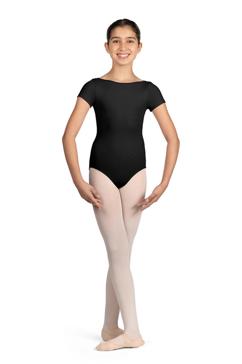 BLOCH M1562C GIRLS BOAT NECK CAP SLEEVE LEOTARD