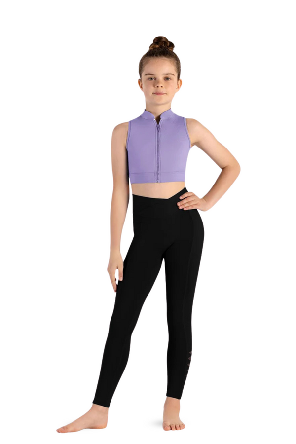 BLOCH CZ8465 GIRLS JACKY ZIP FRONT CROP TOP