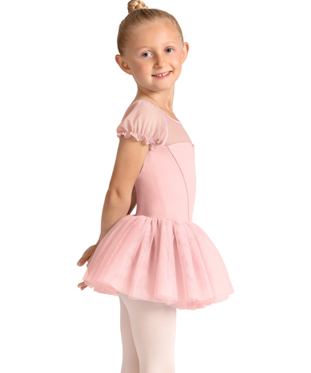 M20007C GIRLS PUFF SLEEVE TUTU LEOTARD-MIRELLA