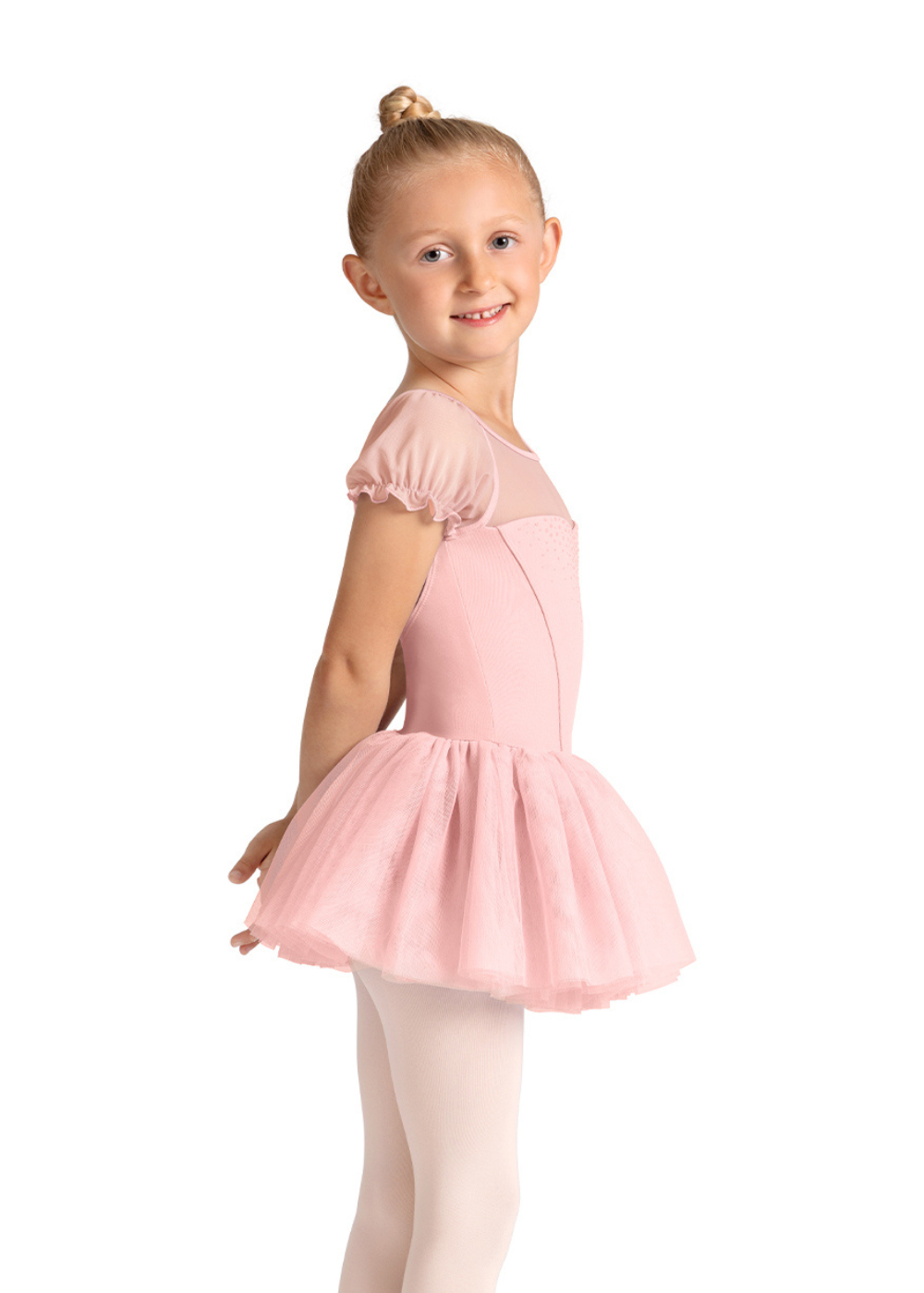 M20007C GIRLS PUFF SLEEVE TUTU LEOTARD-MIRELLA
