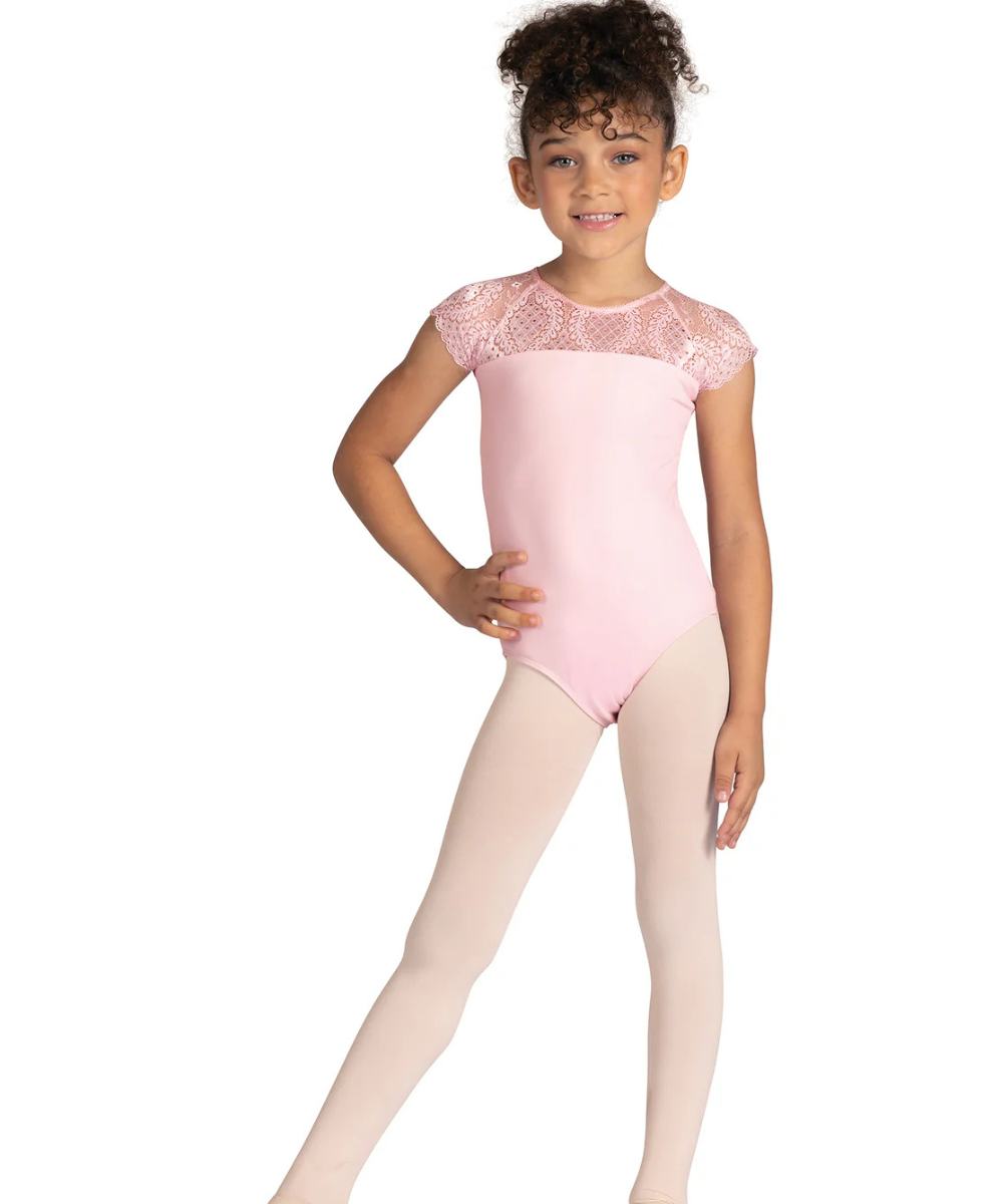 GIRLS AUDRA CAP SLEEVE LEOTARD-DANSHUZ