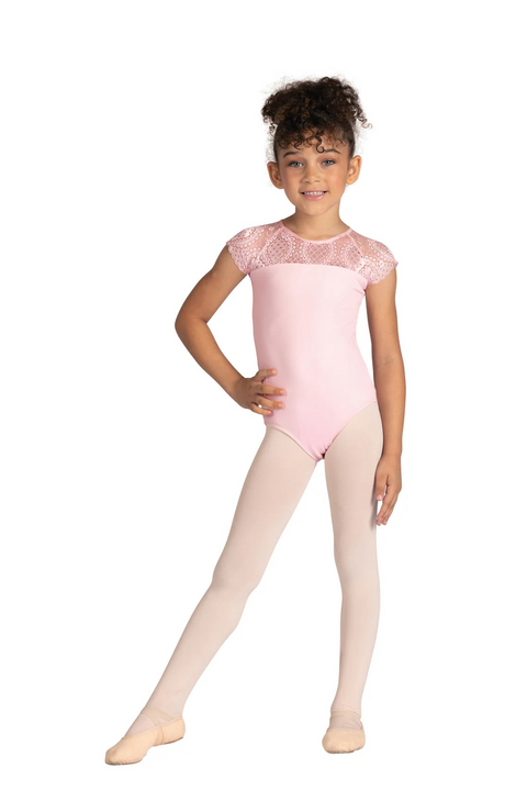 DANSHUZ 24102C GIRLS AUDRA CAP SLEEVE LEOTARD