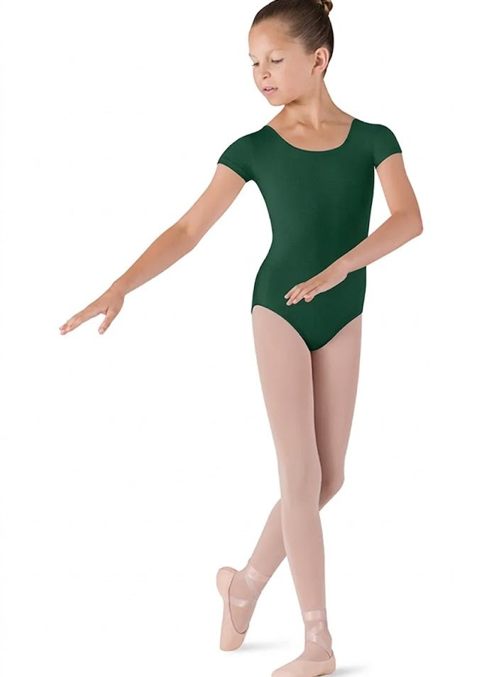 BLOCH CL5602 GIRLS SHORT SLEEVE DUJOUR ROUND NECK LEOTARD