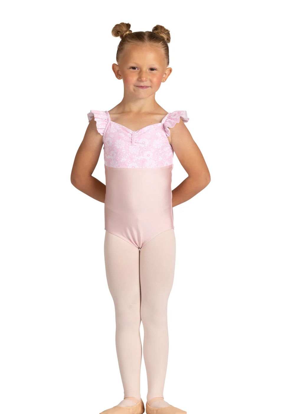 GIRLS BROOKE PINCH FRONT NECK TANK LEOTARD-DANSHUZ