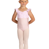DANSHUZ 24104C GIRLS BROOKE PINCH FRONT NECK TANK LEOTARD
