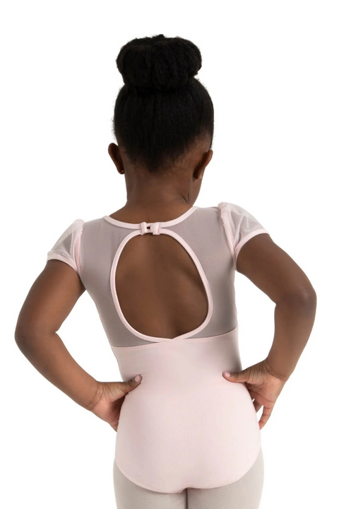 CAPEZIO 11311C GIRLS BACK KEYHOLE PUFF SLEEVE LEOTARD