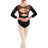 MIRELLA M60004C GIRLS MESH 3/4 SLEEVE LEOTARD - The Dance Shoppe