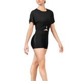M683L WOMEN DEEP WAIST SHORTS-MIRELLA