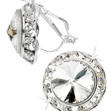 GLAMOUR GODDESS RHINESTONE CLIP-ON/PIERCED 20MM DANCE EARRINGS