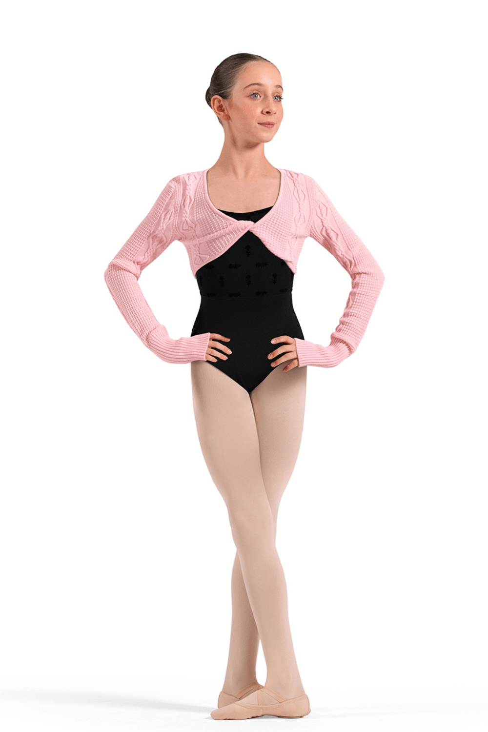 BLOCH CZ30043 GIRLS TWIST FRONT KNIT TOP - The Dance Shoppe