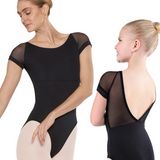 EUROTARD 41420C GIRLS SILHOUETTE MESH CAP SLEEVE LEOTARD