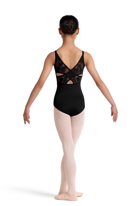 BLOCH CL70004 GIRLS BACK EMBROIDERED CAMISOLE LEOTARD