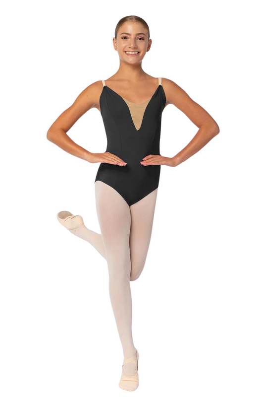 SO DANCA SL22 WOMEN LORETTA PRINCESS SEAM WITH MESH INSER CAMISOLE LEOTARD