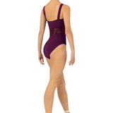 BLOCH L1297 SWEETHEART NECKLINE MESH PANELED WIDE STRAP CAMISOLE LEOTARD