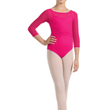 MIRELLA M746C GIRLS 3/4 SLEEVE MESH TOP