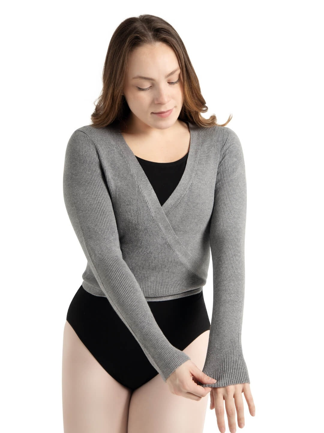 CAPEZIO 11381W LADIES IMPROVED FIT RIBBED KNIT WRAP SWEATER