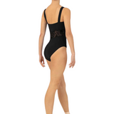 BLOCH L1297 SWEETHEART NECKLINE MESH PANELED WIDE STRAP CAMISOLE LEOTARD