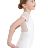 CAPEZIO 11311C GIRLS BACK KEYHOLE PUFF SLEEVE LEOTARD