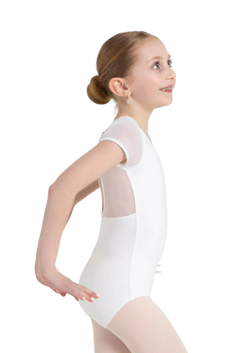 CAPEZIO 11311C GIRLS BACK KEYHOLE PUFF SLEEVE LEOTARD
