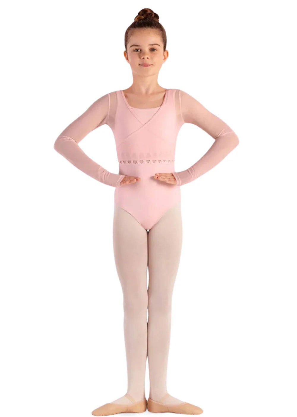 BLOCH CZ8469 GIRLS HENNY MESH WRAP TOP