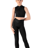 BLOCH CZ8465 GIRLS JACKY ZIP FRONT CROP TOP