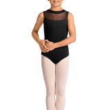 MIRELLA M40005C GIRLS MOCK NECK ZIP BACK LEOTARD