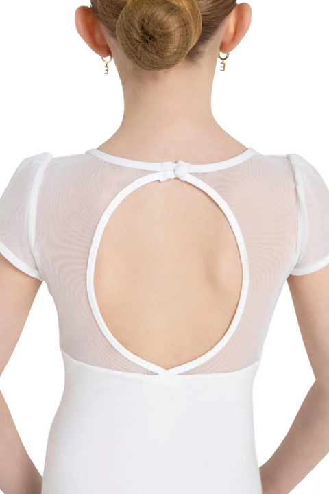 CAPEZIO 11311C GIRLS BACK KEYHOLE PUFF SLEEVE LEOTARD