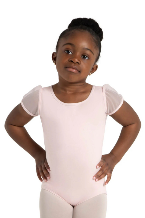 CAPEZIO 11311C GIRLS BACK KEYHOLE PUFF SLEEVE LEOTARD