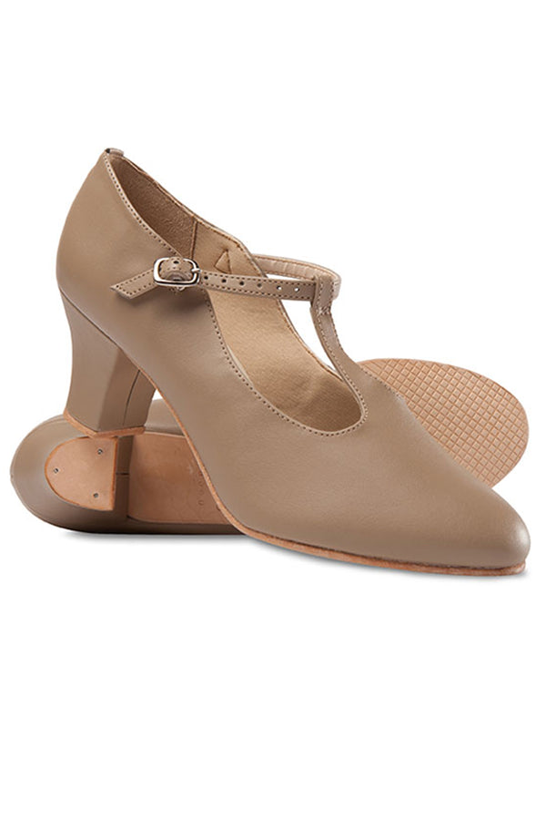 DANSHUZ 8518 ADULT TAN BROADWAY T-STRAP CHARACTER SHOE