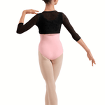 BLOCH CZ30035 GIRLS 3/4 SLEEVE WRAP TOP - The Dance Shoppe