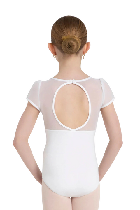 CAPEZIO 11311C GIRLS BACK KEYHOLE PUFF SLEEVE LEOTARD
