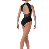 BLOCH L4125 WOMEN KARA MOCK NECKLINE MESH DETAIL OPEN BACK HALTER LEOTARD