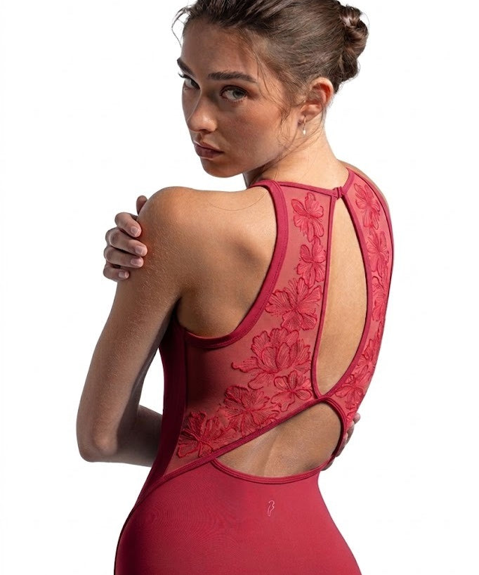 BLOCH L40002 LADIES IRIS FLORAL HALTERNECK LEOTARD