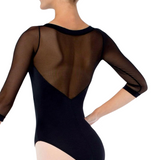 SO DANCA SL129 WOMEN ELISE MESH SPANDEX 3/4 SLEEVE LEOTARD