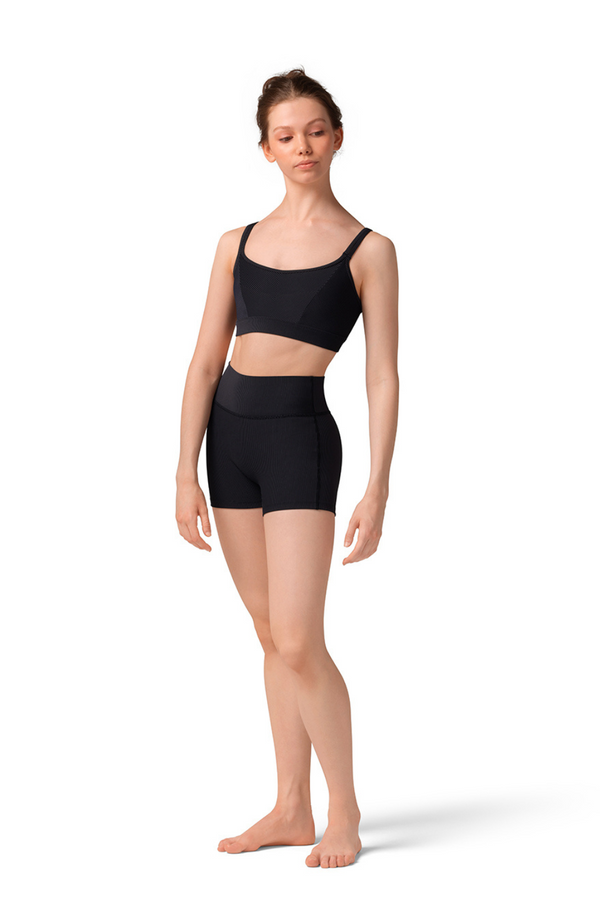 MIRELLA M90001L WOMEN STRIPED HIGH WAIST SHORT