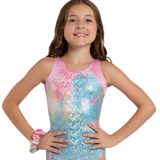 CAPEZIO 12300C GIRLS UNICORN DISCO SHINE BRIGHT TANK LEOTARD