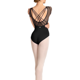 M20009LM LADIES OPEN BACK CAP SLEEVE LEOTARD-MIRELLA