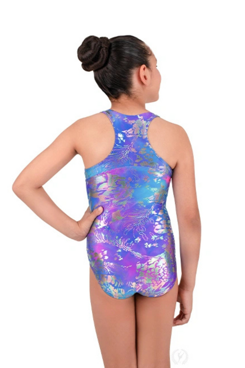 EUROTARD G00GT2 GIRLS SHIMMERING SCALLOP RACERBACK TANK LEOTARD