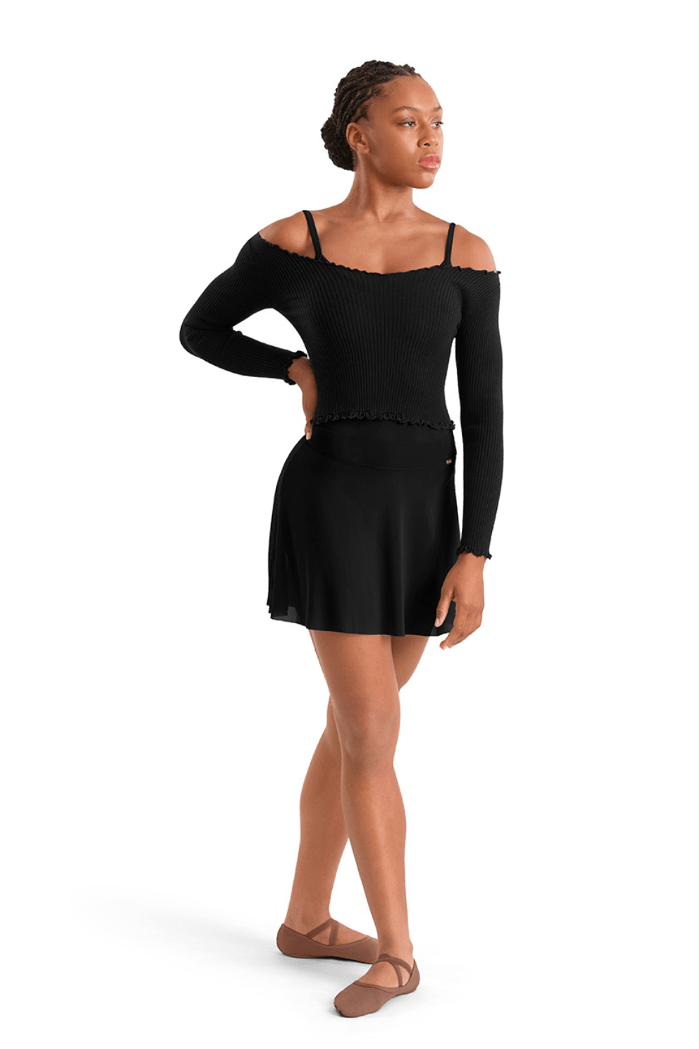 MIRELLA MS10005 WOMEN MESH HI-LO SKIRT - The Dance Shoppe