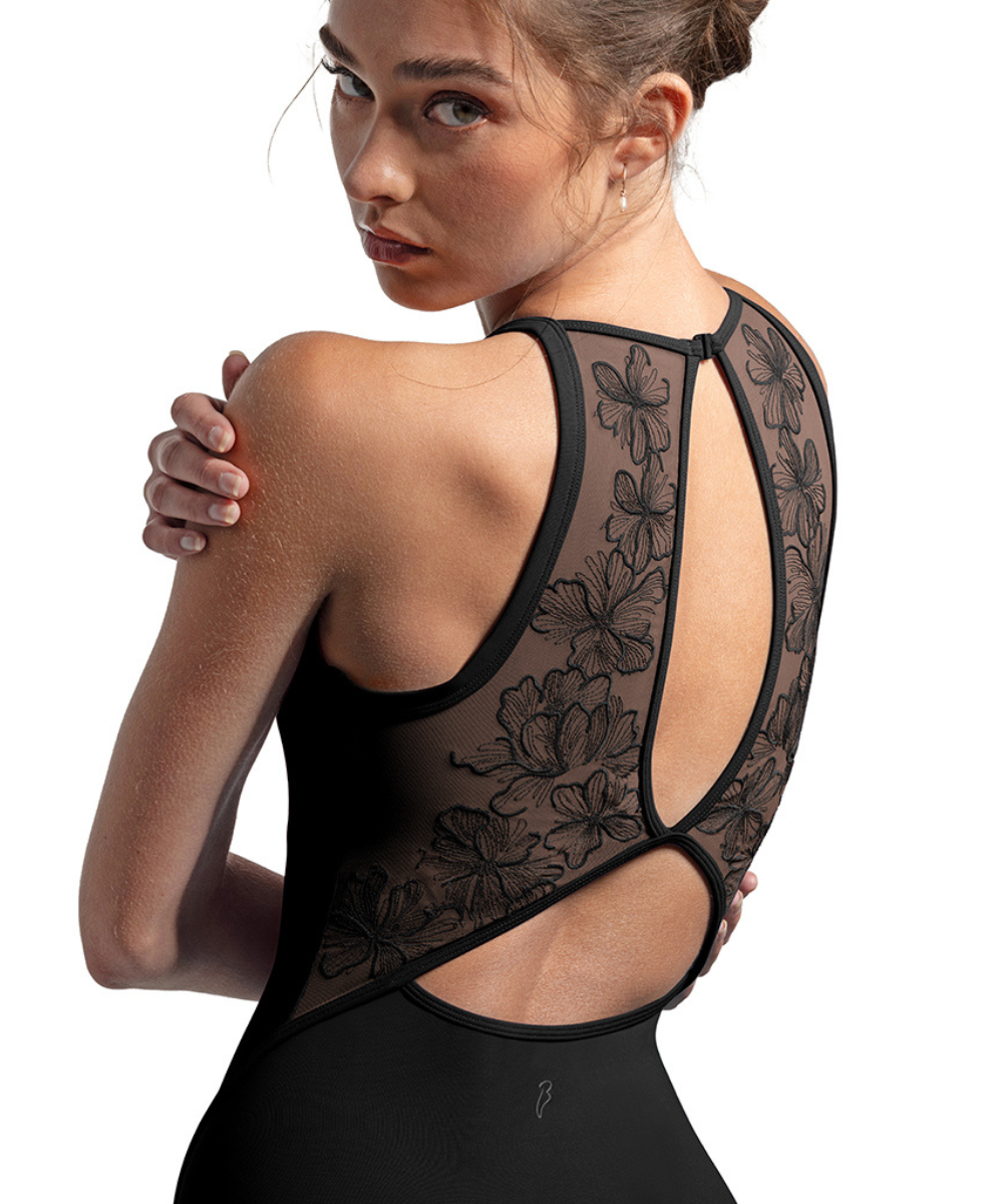 BLOCH L40002 LADIES IRIS FLORAL HALTERNECK LEOTARD