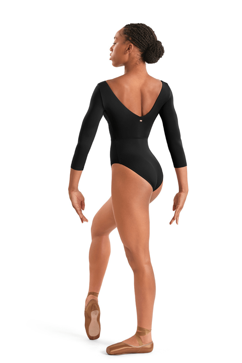 MIRELLA M60003LM WOMEN V-NECK 3/4 SLEEVE LEOTARD - The Dance Shoppe