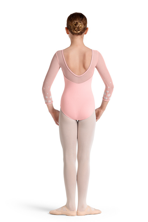 MIRELLA M60002C GIRLS MESH 3/4 SLEEVE LEOTARD