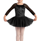 BLOCH CL0249 GIRLS KELSEY VELVET 3/4 SLEEVE TUTU DRESS