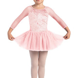 BLOCH CL0249 GIRLS KELSEY VELVET 3/4 SLEEVE TUTU DRESS