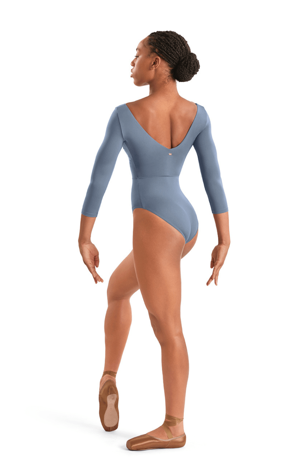 MIRELLA M60003LM WOMEN V-NECK 3/4 SLEEVE LEOTARD - The Dance Shoppe