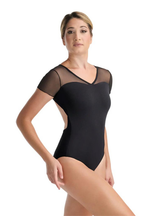 BALLET ROSA MONIA WOMEN OPEN BACK V-FRONT CAP SLEEVE LEOTARD