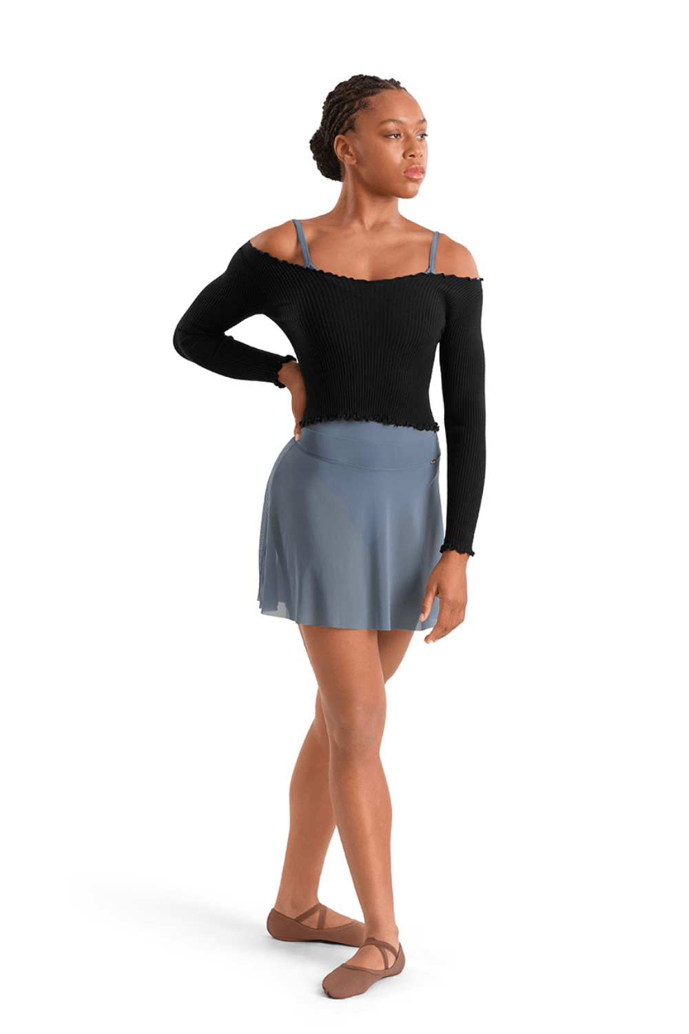 MIRELLA MS10005 WOMEN MESH HI-LO SKIRT - The Dance Shoppe