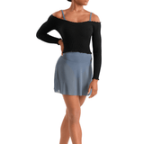 MIRELLA MS10005 WOMEN MESH HI-LO SKIRT - The Dance Shoppe