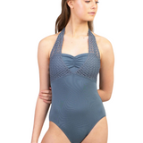 SUFFOLK 2688A WOMEN WOODSTOCK PINCH FRONT HALTER LEOTARD
